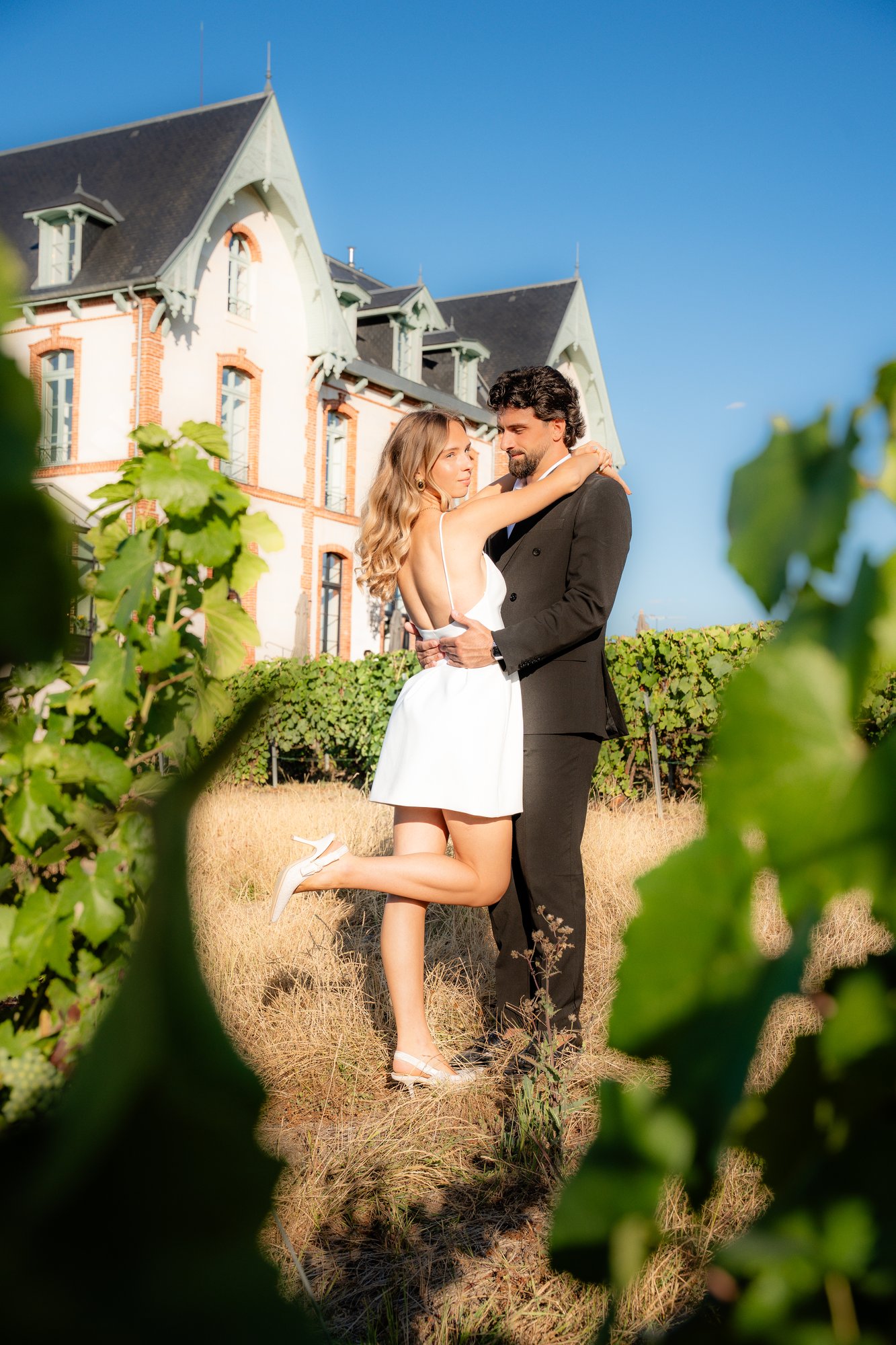 Couple vignes château Champagne