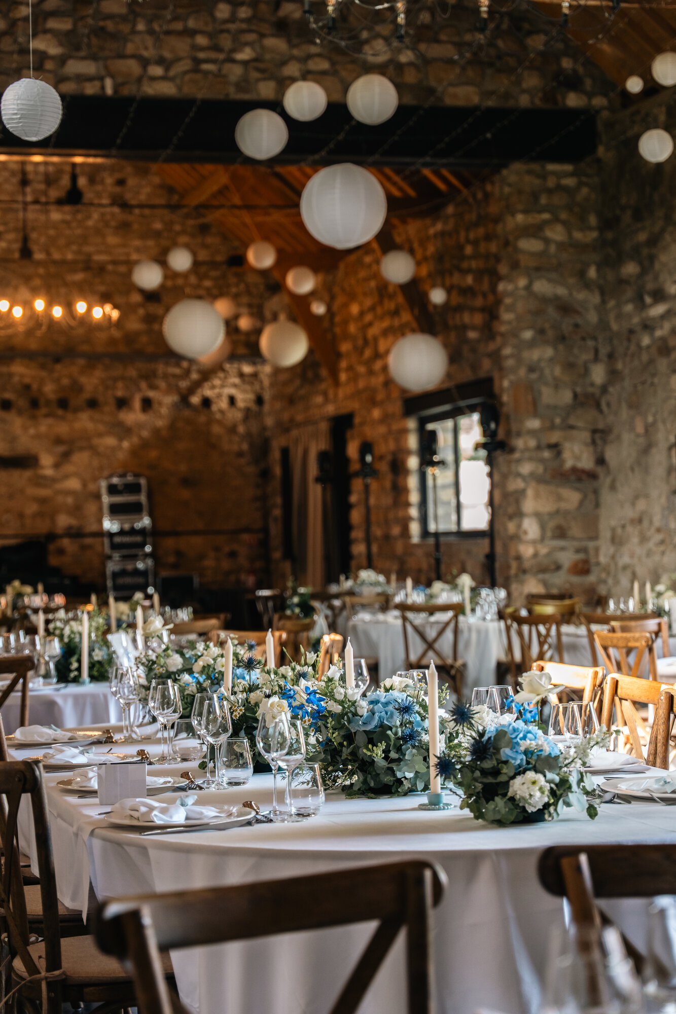 Table mariage décoration bleue Champagne